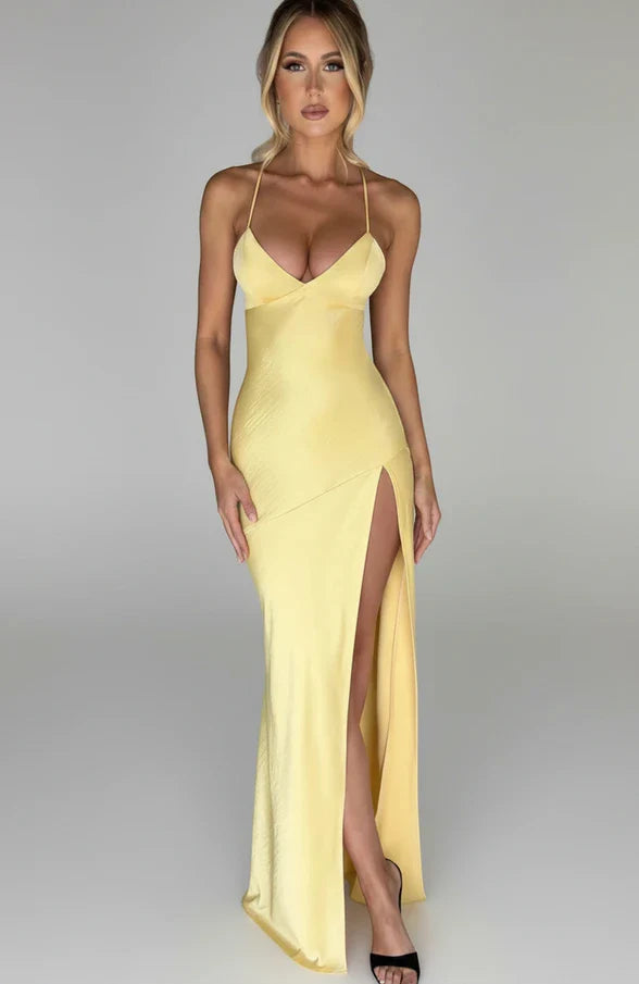 Women's Maxi Dress Spaghetti Strap Slit Design