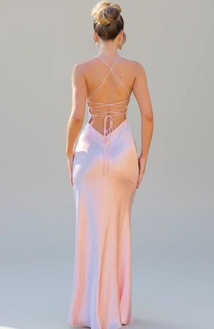 Women's Maxi Dress Spaghetti Strap Slit Design