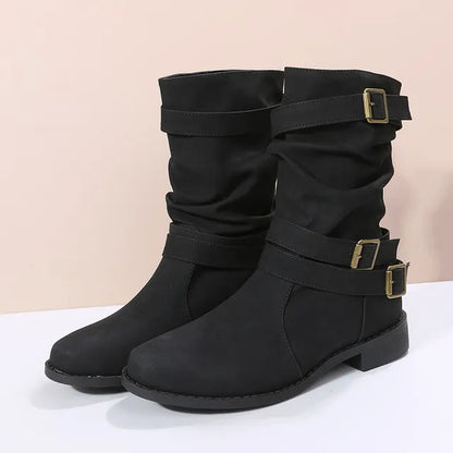 Women's Mid-Calf Slouch Boots Comfortable - VibreMode