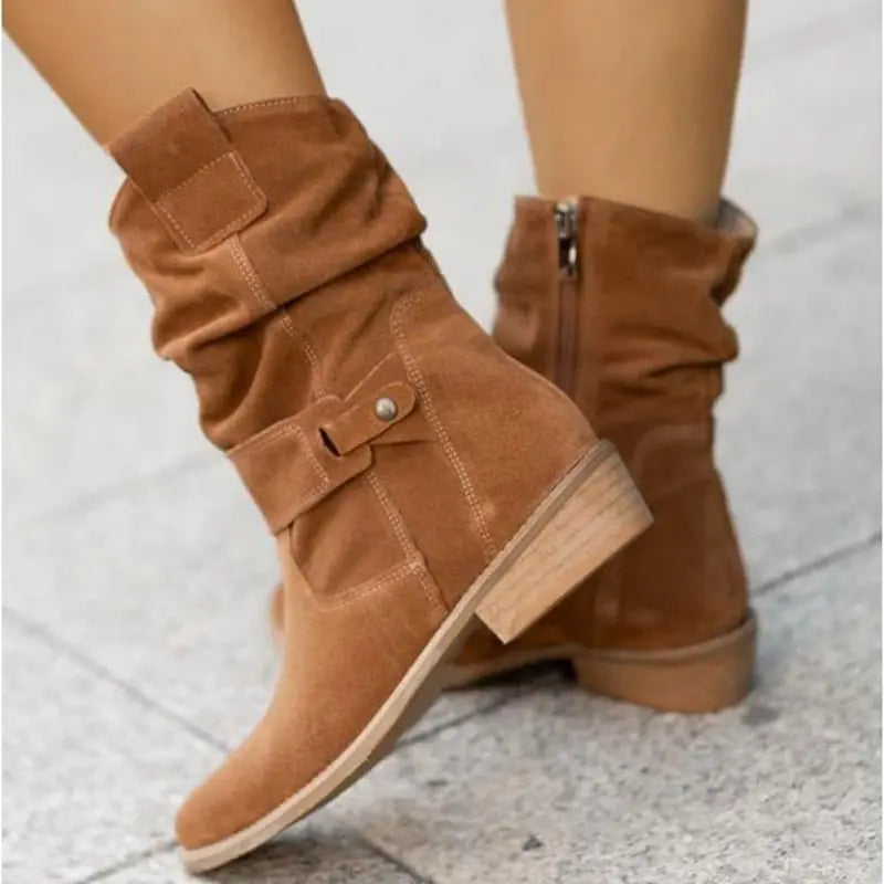 Slouched Black Ankle Boots for Women – Chic & Comfortable Design