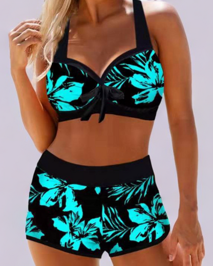 Chic Women's Floral High Waisted Swimwear for Beach - VibreMode