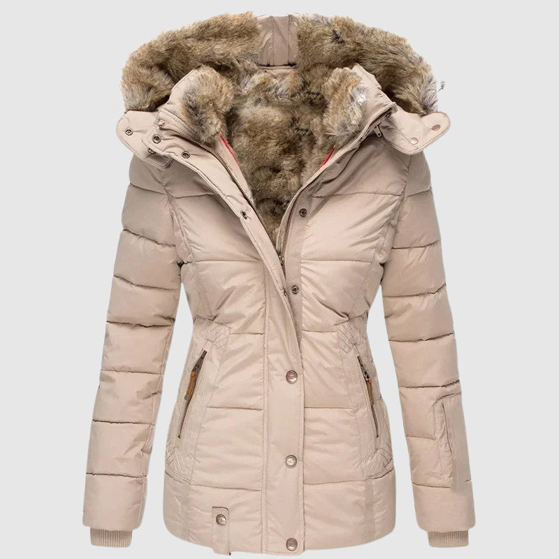 Sofia Amoretti Arctic Cozy Hooded Jacket - Stylish Winter Warmth for Women
