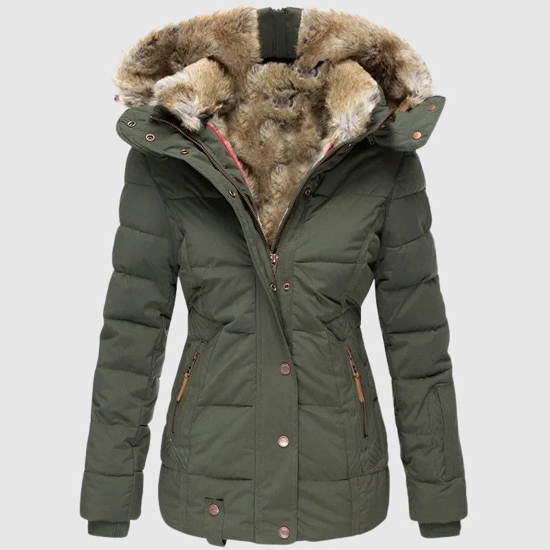 Sofia Amoretti Arctic Cozy Hooded Jacket - Stylish Winter Warmth for Women