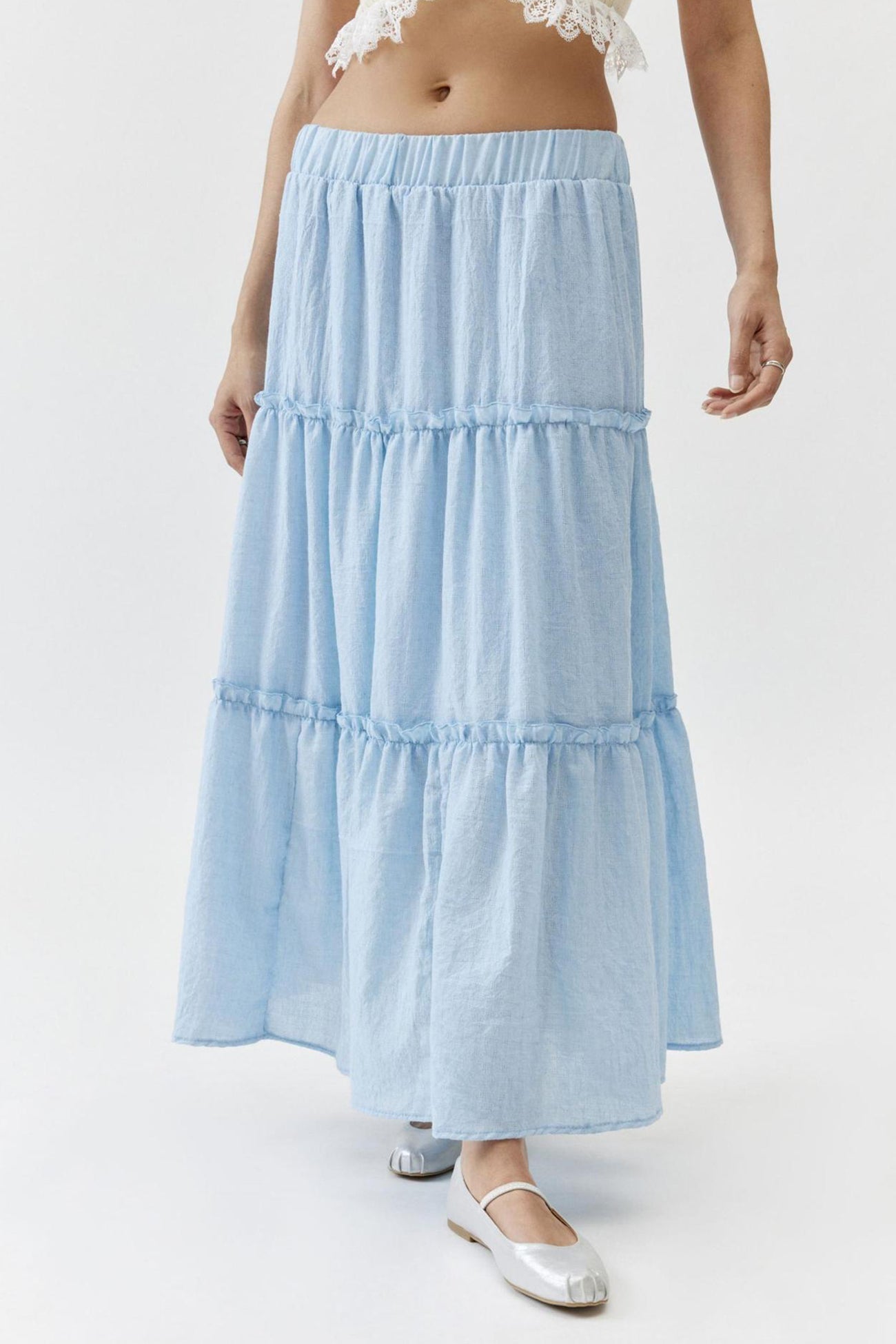 Women's Bohemian Maxi Skirt Elastic Waist