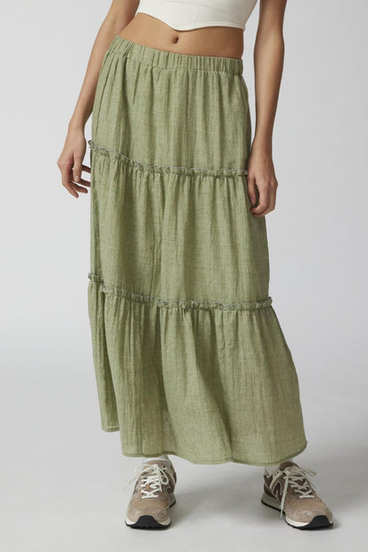 Women's Bohemian Maxi Skirt Elastic Waist - VibreMode