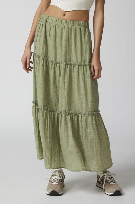 Women's Bohemian Maxi Skirt Elastic Waist - VibreMode