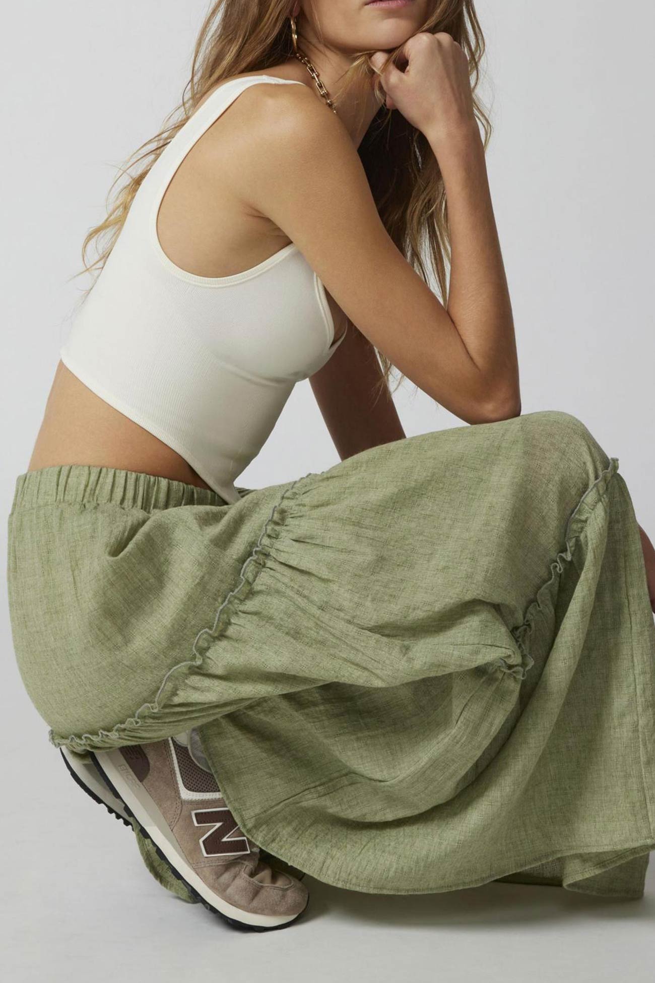 Women's Bohemian Maxi Skirt Elastic Waist
