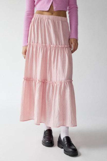 Women's Bohemian Maxi Skirt Elastic Waist
