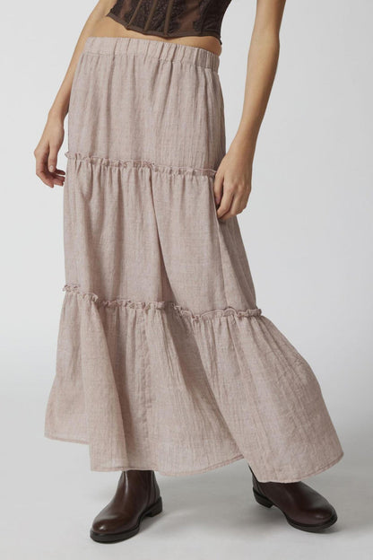 Women's Bohemian Maxi Skirt Elastic Waist