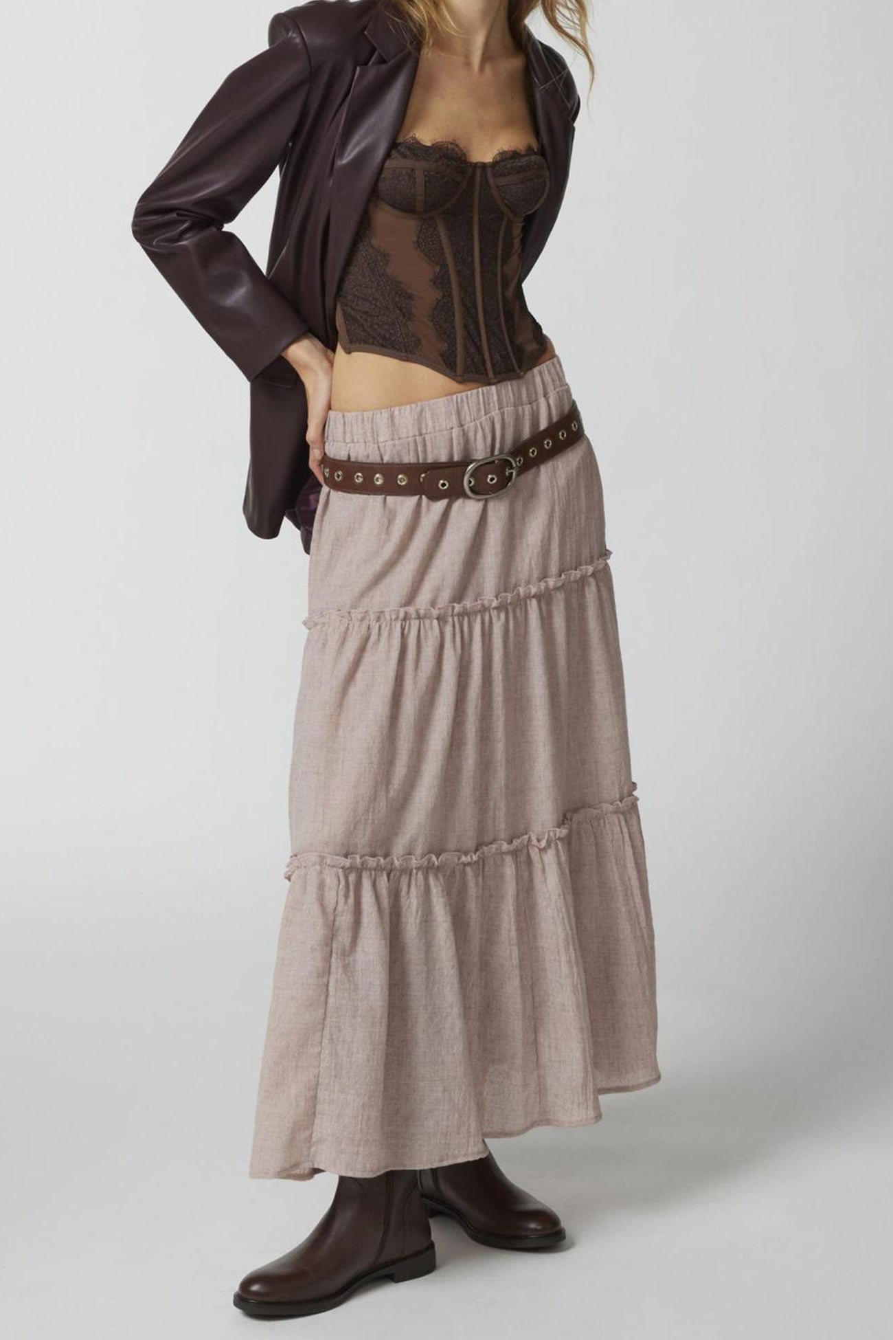 Women's Bohemian Maxi Skirt Elastic Waist
