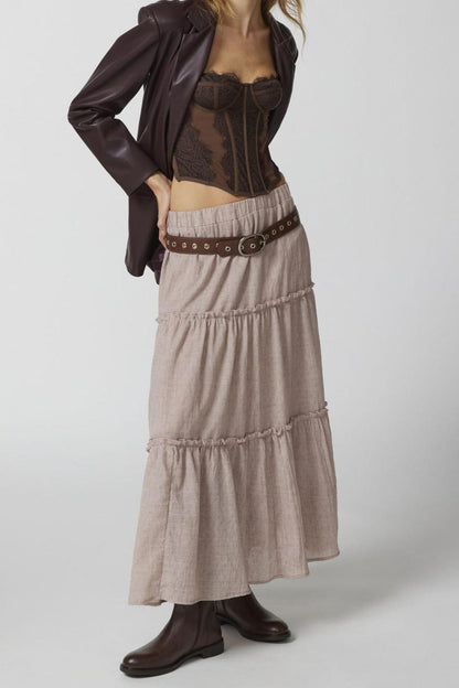 Women's Bohemian Maxi Skirt Elastic Waist
