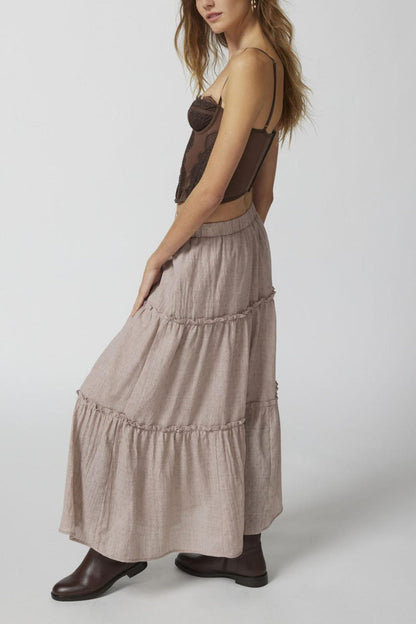 Women's Bohemian Maxi Skirt Elastic Waist
