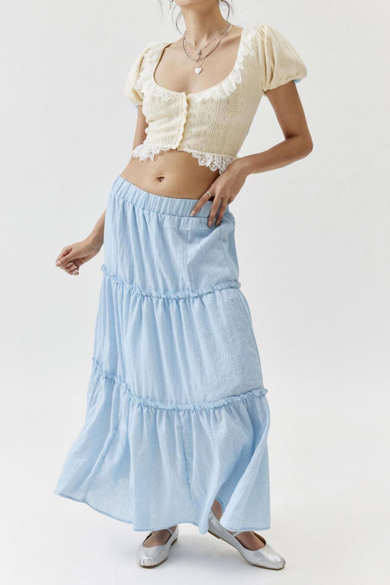 Women's Bohemian Maxi Skirt Elastic Waist