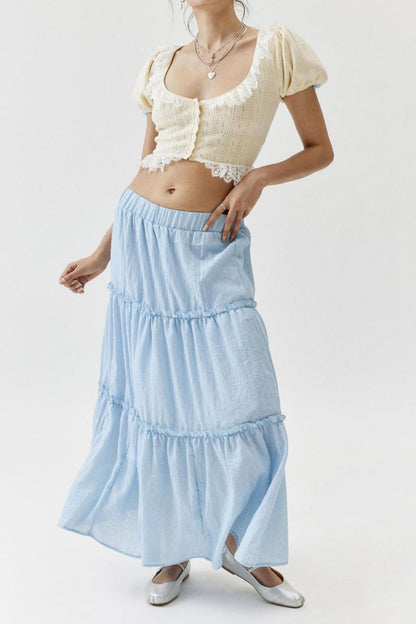 Women's Bohemian Maxi Skirt Elastic Waist