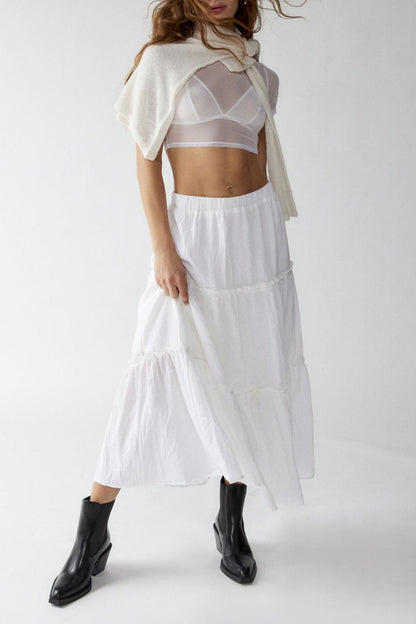 Women's Bohemian Maxi Skirt Elastic Waist