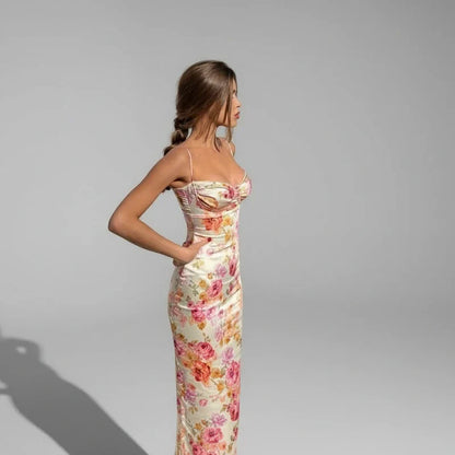 Women's Bodycon Midi Dress Spaghetti Strap