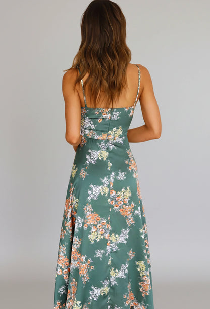 Women's Summer Midi Dress Spaghetti Strap
