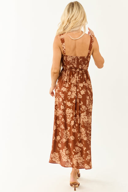Women's Floral Maxi Dress Sweetheart Neck