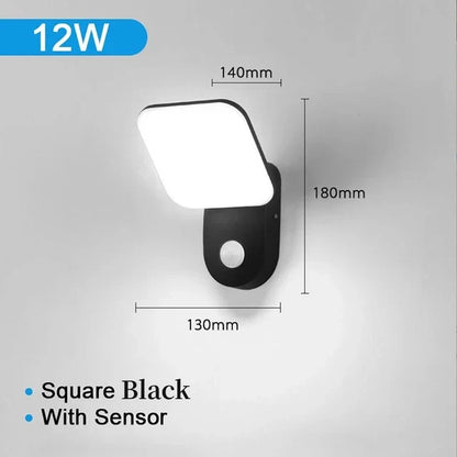 Outdoor Wall Light 12W Waterproof Motion Sensor