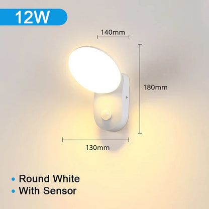 Outdoor Wall Light 12W Waterproof Motion Sensor