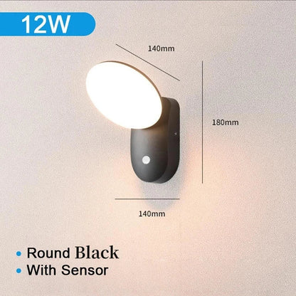 Outdoor Wall Light 12W Waterproof Motion Sensor