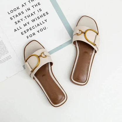 Women's Square Toe Slip On Sandals - VibreMode