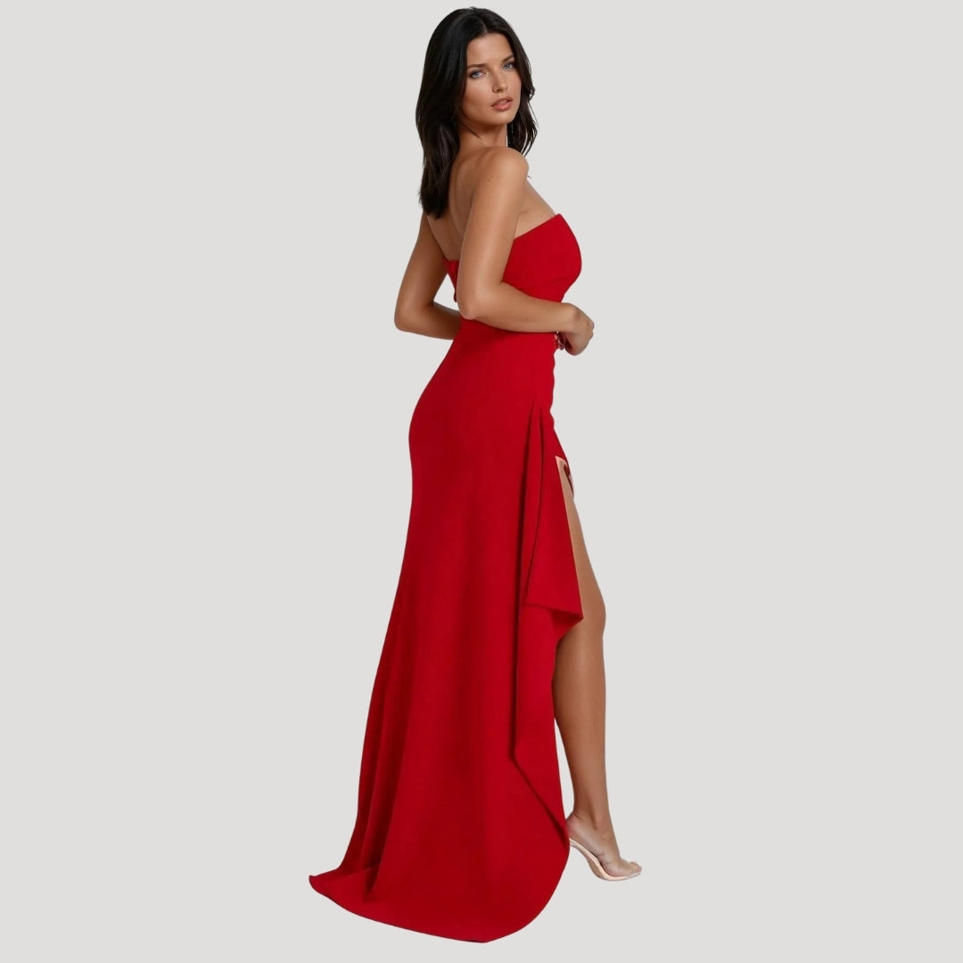 Elegant Strapless Evening Maxi Dress for Women
