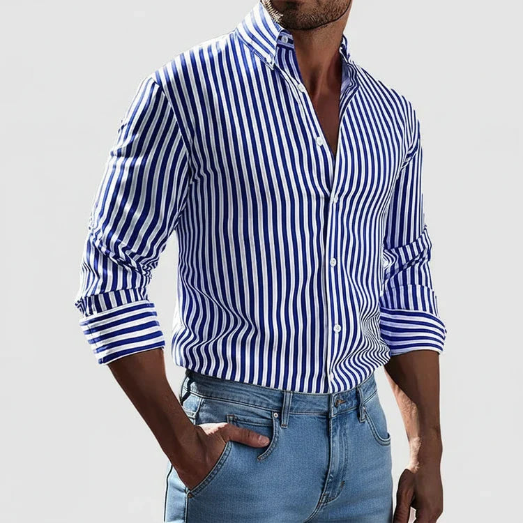 Men's Striped Button Up Shirt