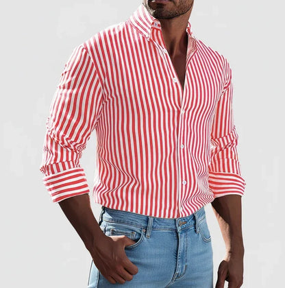 Men's Striped Button Up Shirt