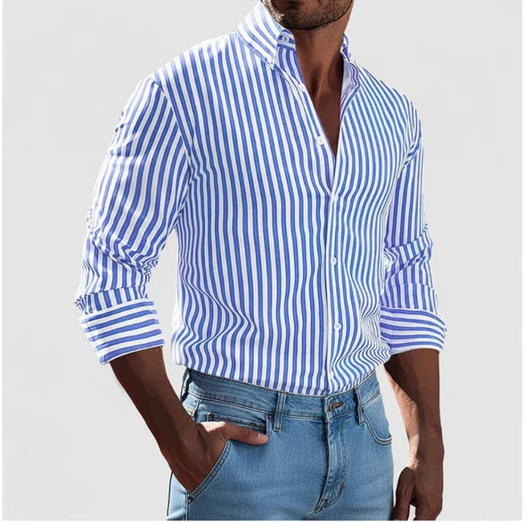 Men's Striped Button Up Shirt