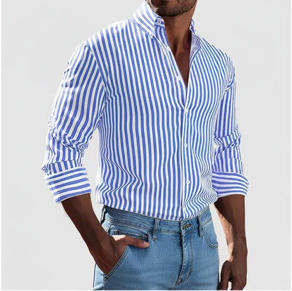 Men's Striped Button Up Shirt