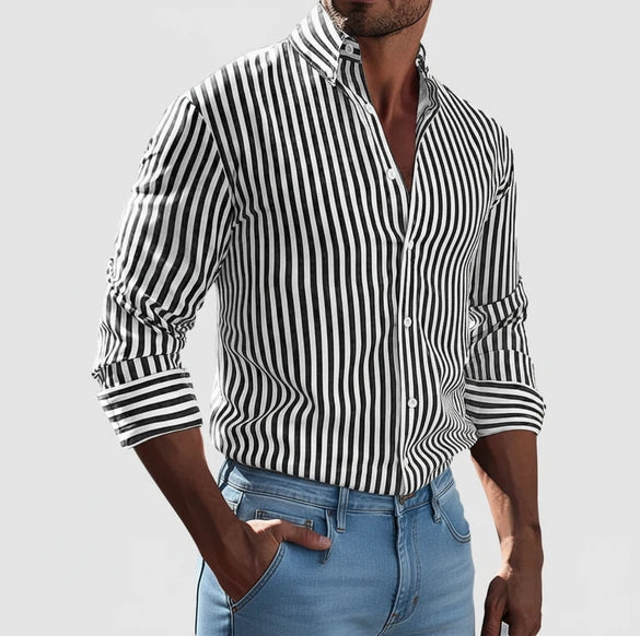 Men's Striped Button Up Shirt