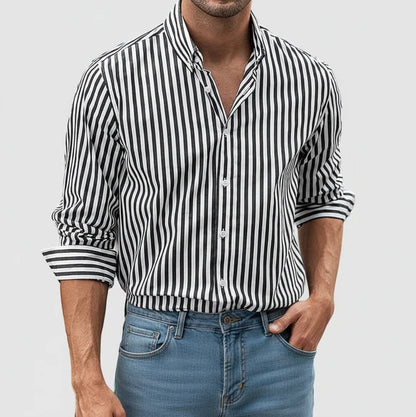 Men's Striped Button Up Shirt - VibreMode