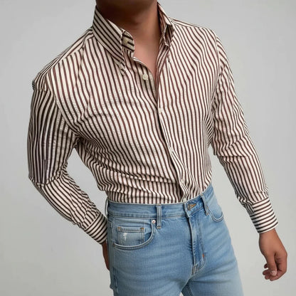 Men's Striped Casual Shirt - VibreMode