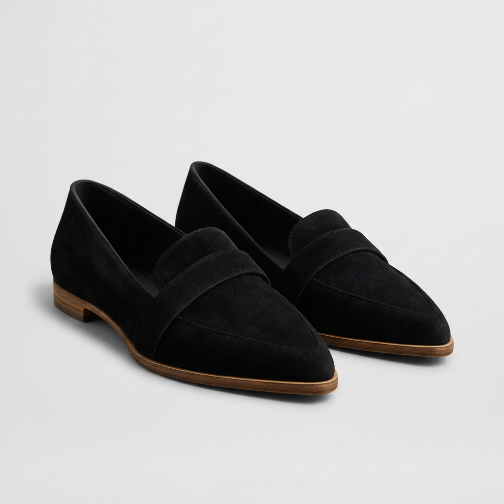 Orthopedic Loafers Pointed Toe Leather Brown