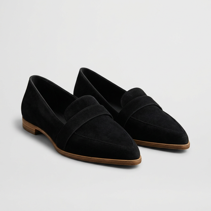 Orthopedic Loafers Pointed Toe Leather Brown
