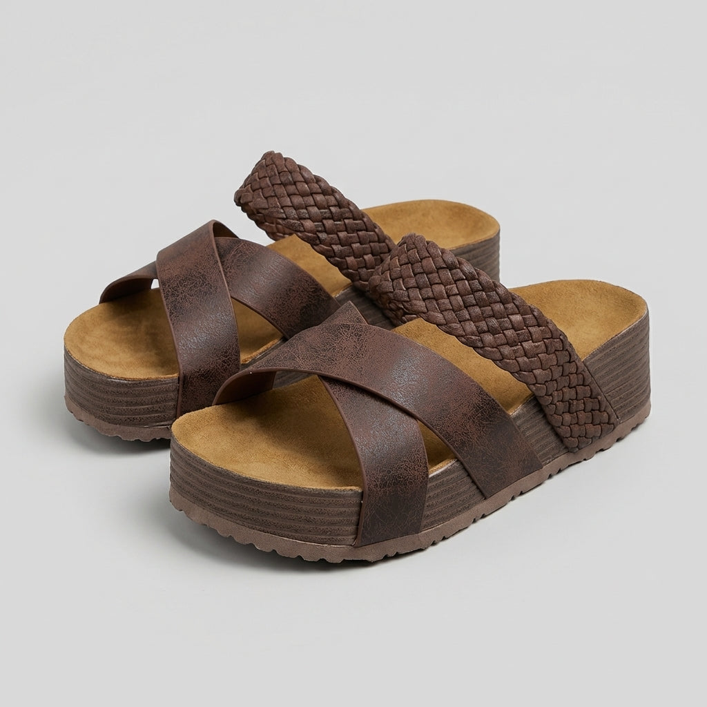 Women's Braided Platform Sandals Wedge Heel