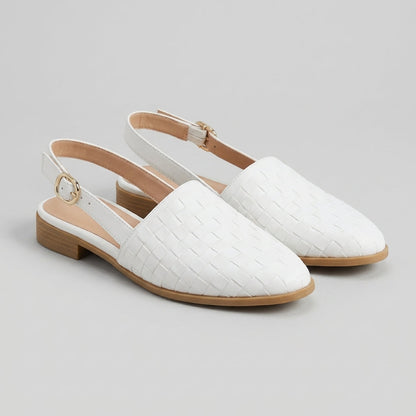 Women's Woven Slingback Flats Adjustable Ankle Strap
