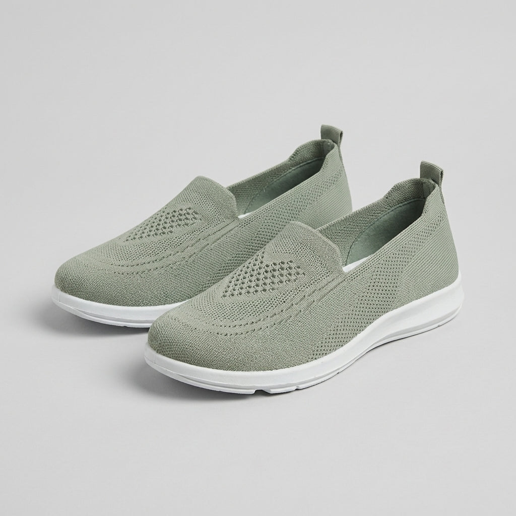 Slip-On Knit Mesh Walking Shoes Cushioned Comfort Fit
