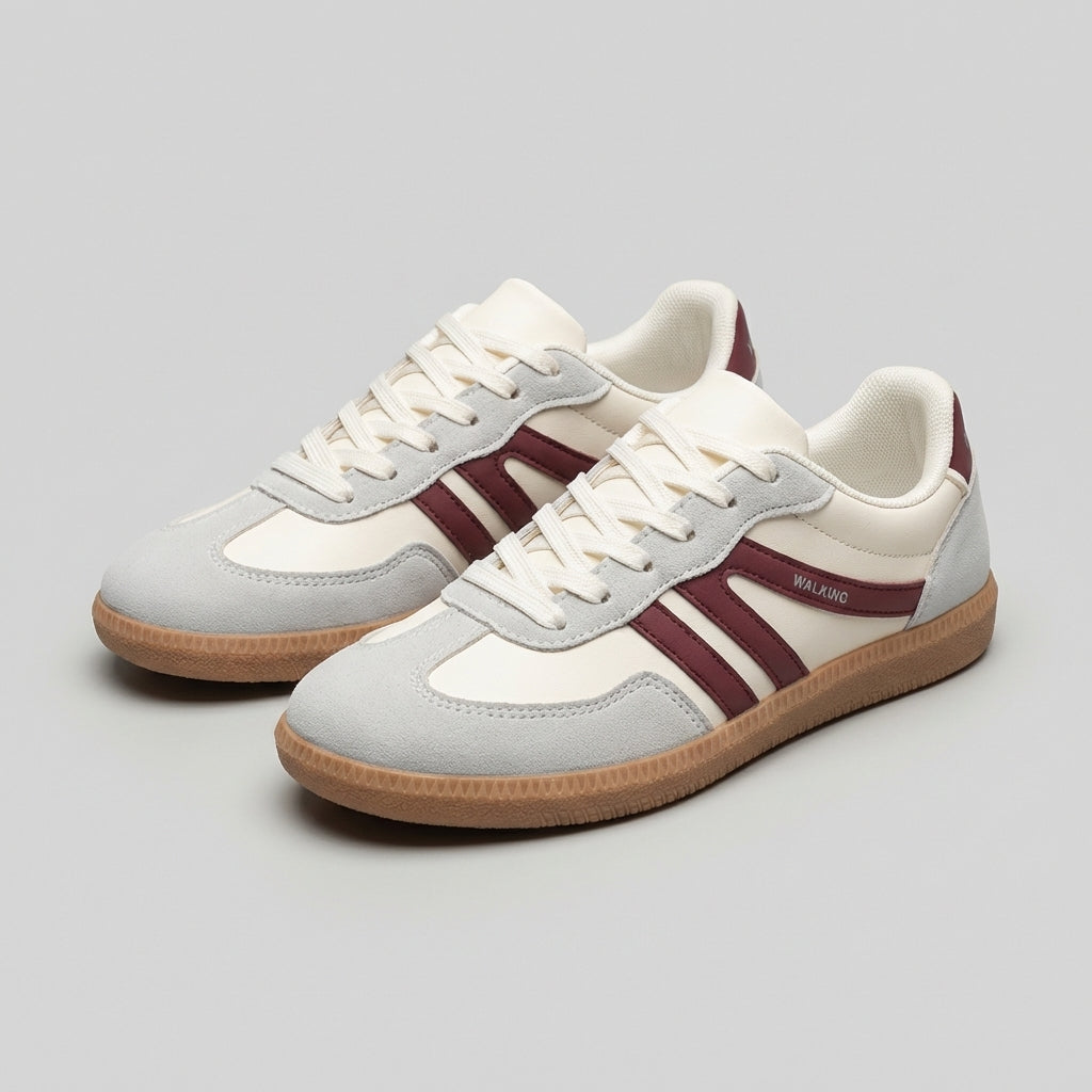 Men's Low- Lace-Up Sneakers Striped Detail