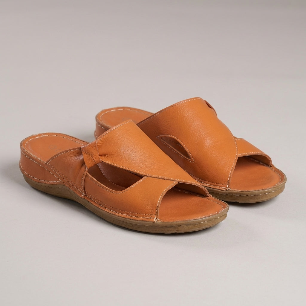 Women's Slide Sandals Contoured Wedge Heel