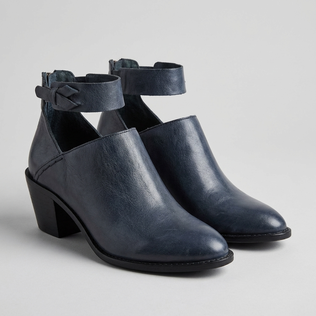 Women's Fitted Ankle Boots Block Heel Braided Strap
