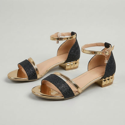 Women's Glitter Sandals Ankle Strap Open-Toe