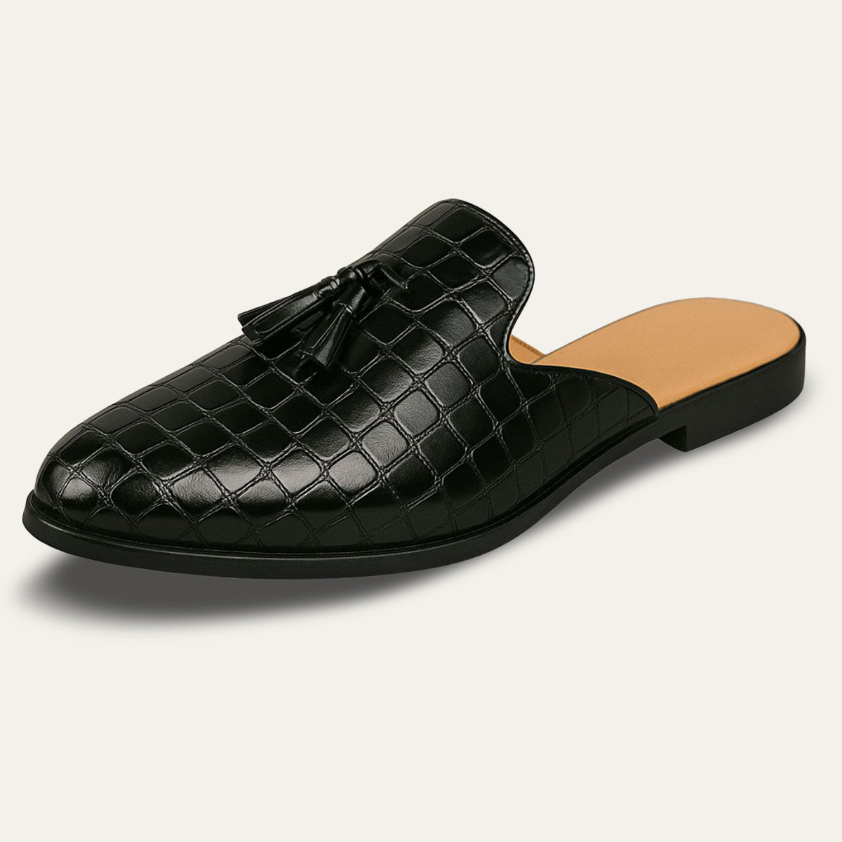 Men's Leather Slip-On Loafers Comfortable Black - VibreMode