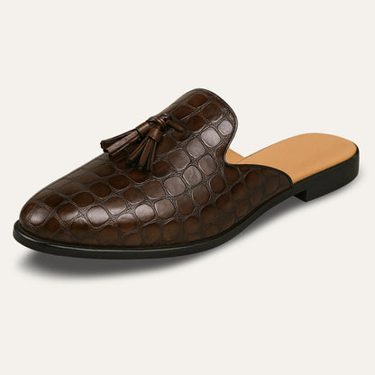 Men's Leather Slip-On Loafers Comfortable Black