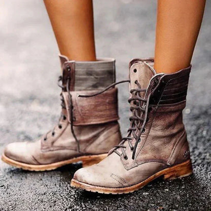 Classic Ladies Ankle Lace Boots - VibreMode