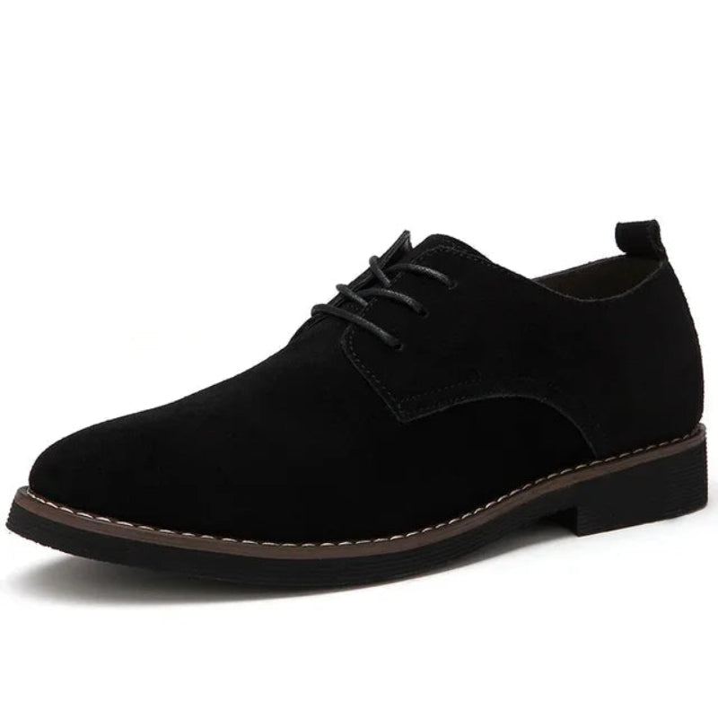 Men's Suede Oxford Shoes Lace-Up Brown - VibreMode