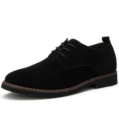 Men's Suede Oxford Shoes Lace-Up Brown - VibreMode