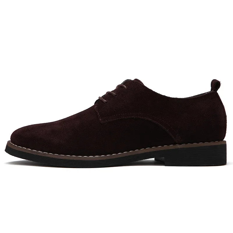 Men's Suede Oxford Shoes Lace-Up Brown