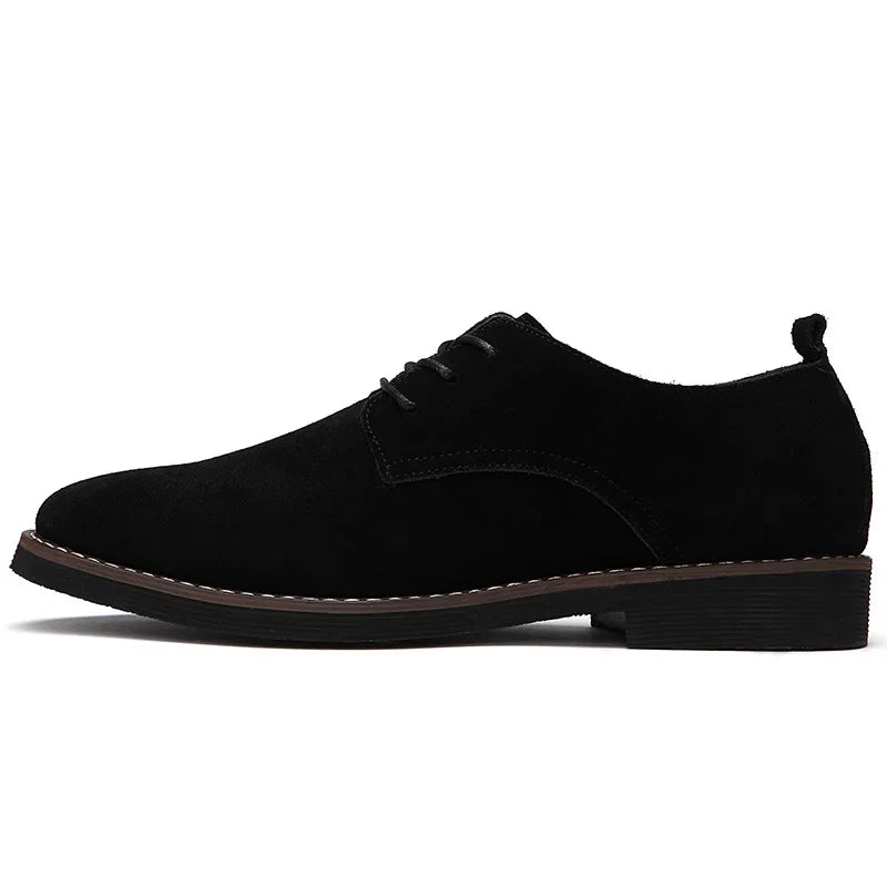 Men's Suede Oxford Shoes Lace-Up Brown
